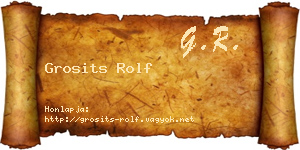 Grosits Rolf névjegykártya